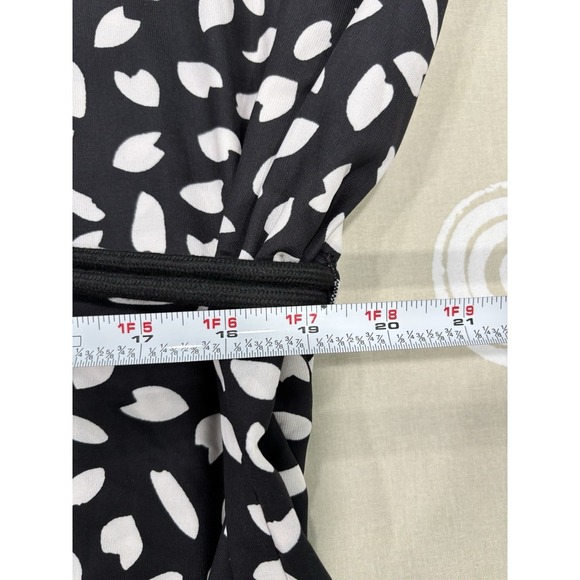 Black & White Abstract Print Sleeveless Maxi Dress Lined Small Tie Back NWT - Picture 9 of 10